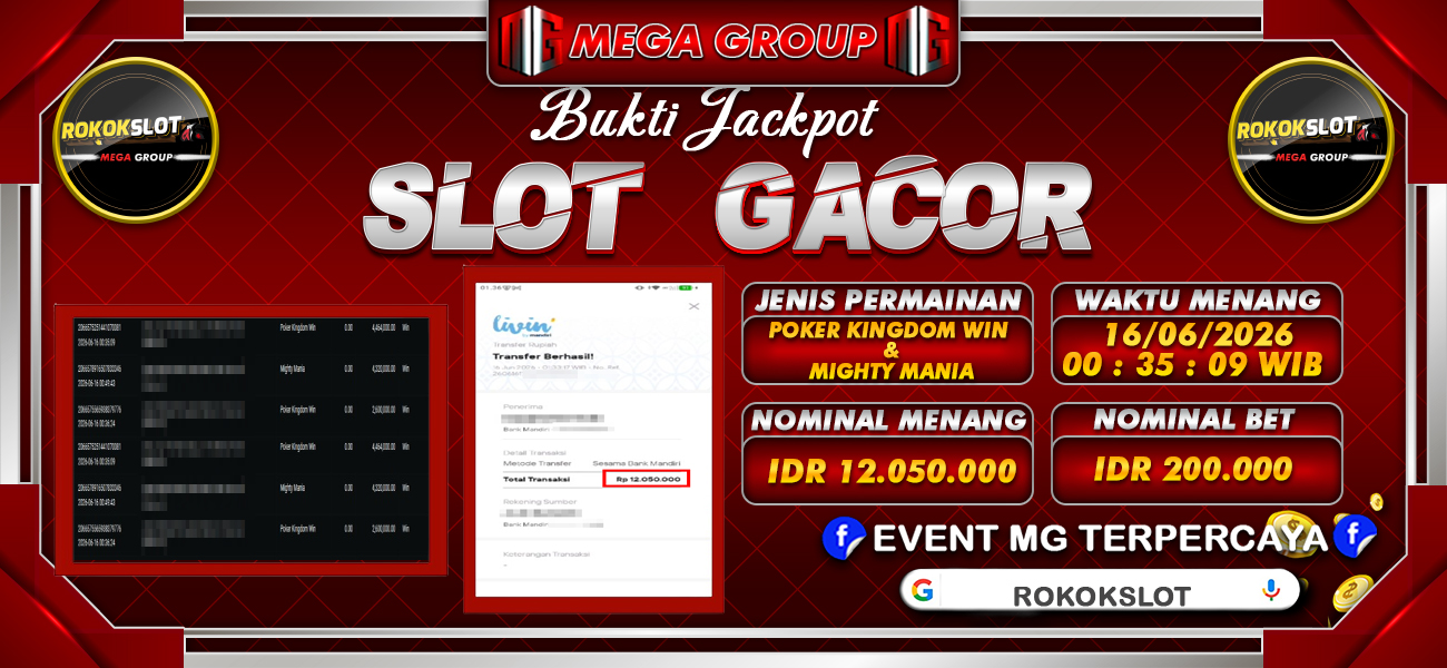 Bukti JP situs Rokokslot hari Rabu, 17 Juni 2026